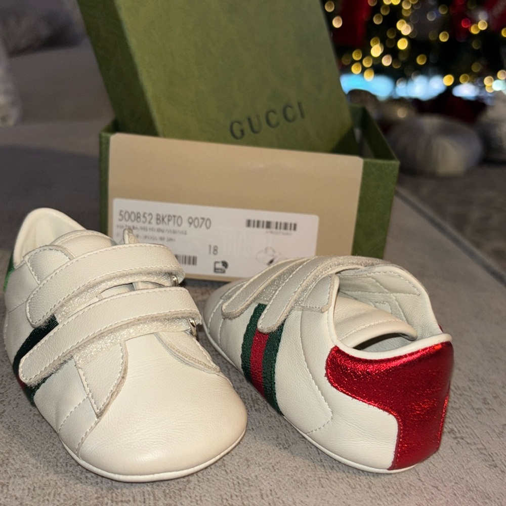 Gucci Baby Ace Leather Sneakers. 2.5 US size.